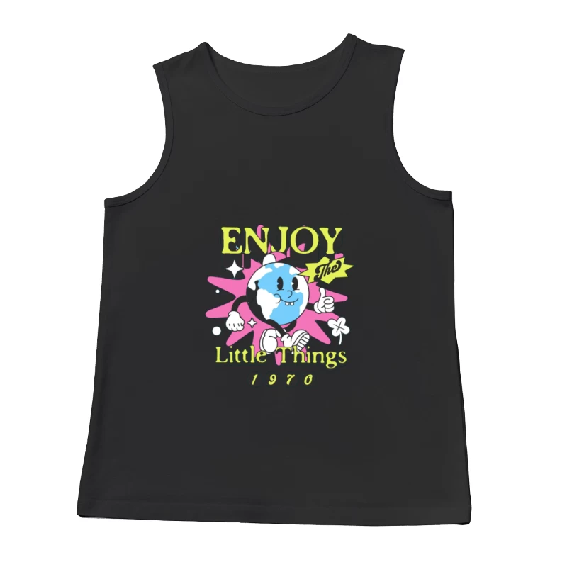 Genieße die kleinen Dinge Welt Cartoon Herren Tanktops
