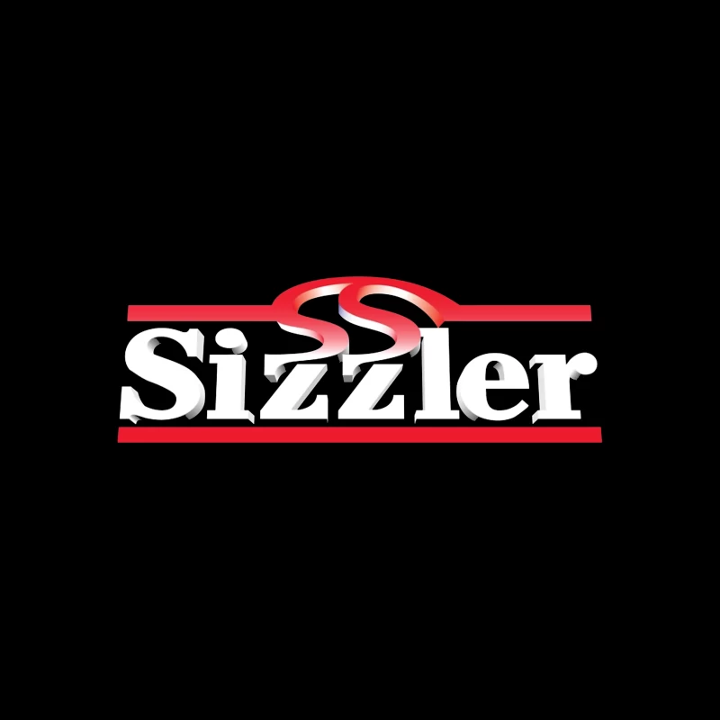 Sizzler Restaurant Chain Logo Design in Red and White Tapestry