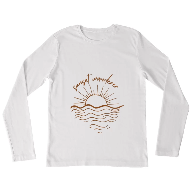 Design Vagabond du Coucher de Soleil Femme Manches Longues T-Shirt