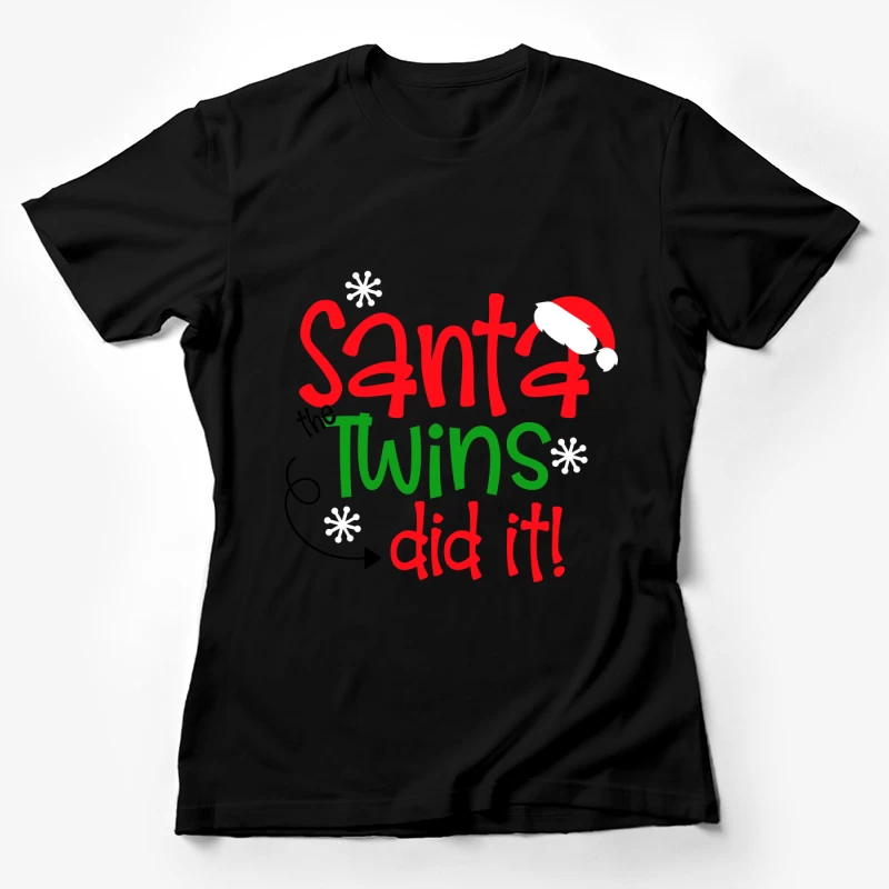 Blague de Noël avec Santa et les Jumeaux Femme T-Shirt