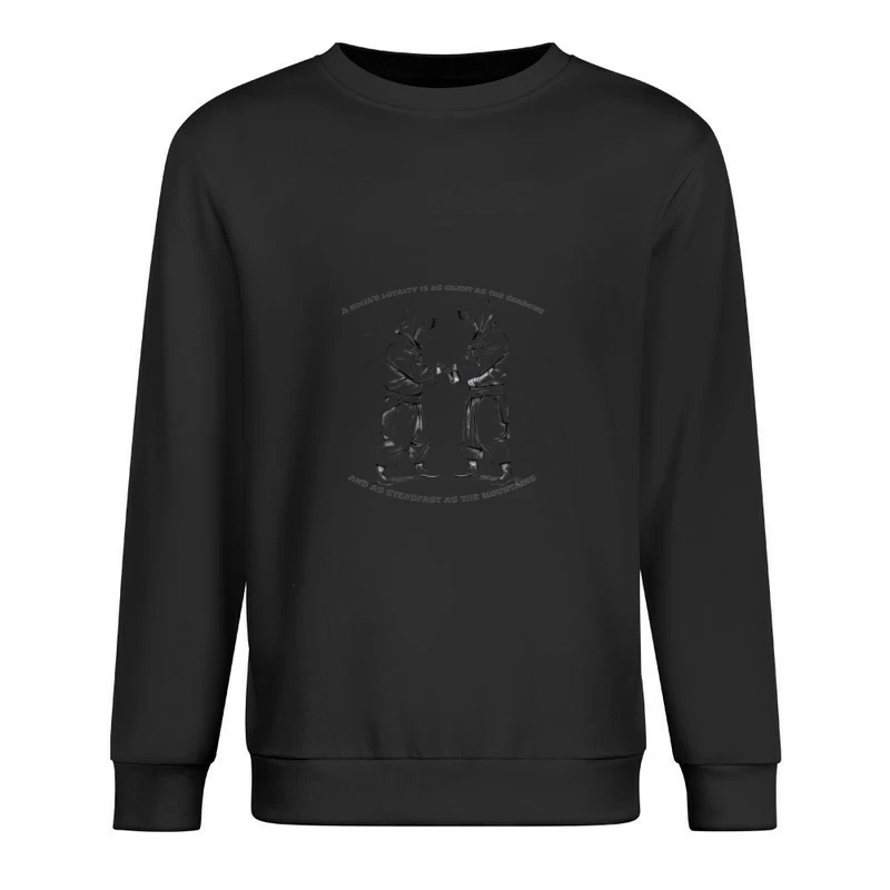 Ninja Brotherhood Loyalty Illustration in Traditional Style Male Pullover Sweatshirt