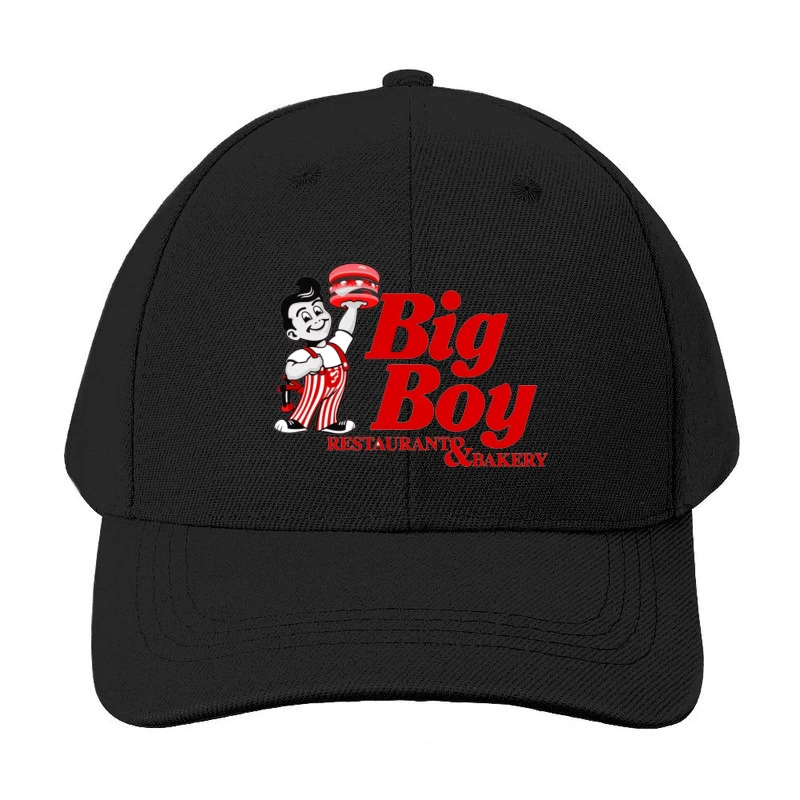 Vintage Big Boy Restaurant and Bakery Logo with Cartoon Mascot Baseball Cap