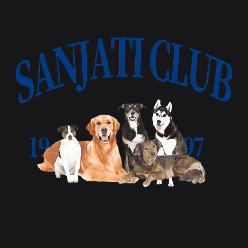 Sanjati Club Hundeillustration 1997 Herren Pullover Hoodie