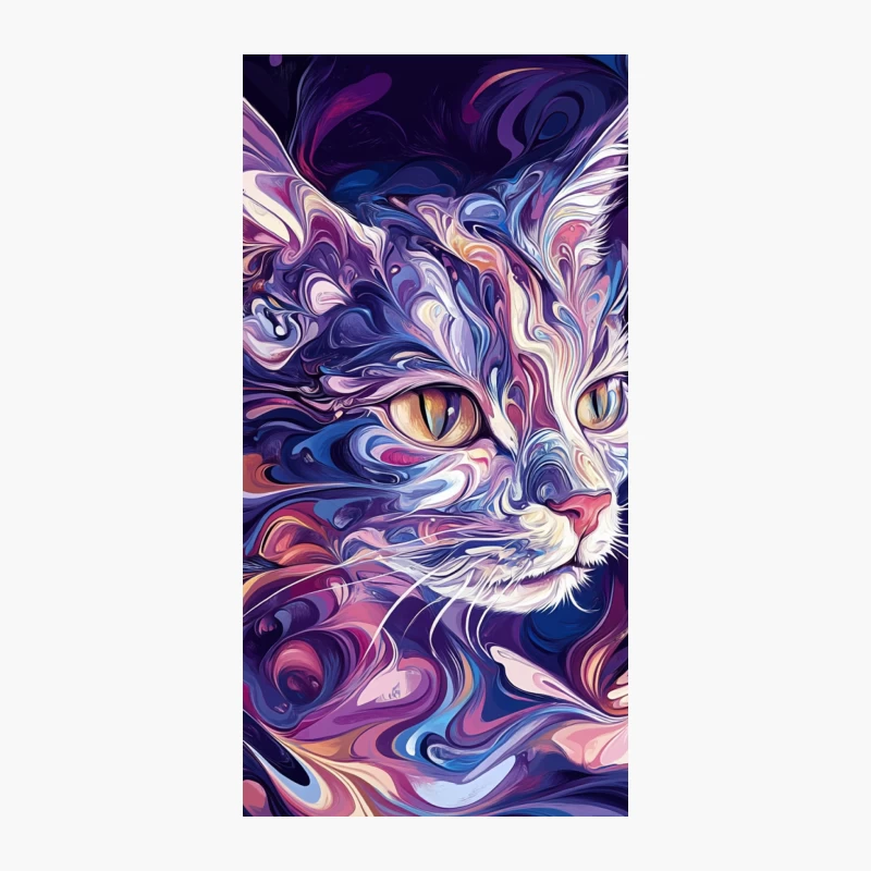 Psychedelic Feline: A Surreal Abstract Cat Portrait iPhone Case