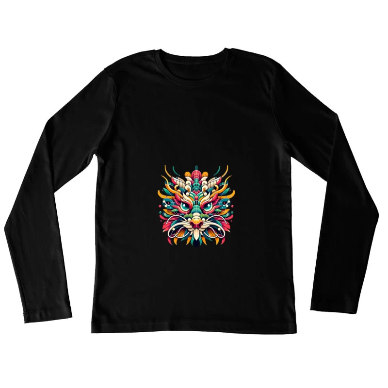 Buntes Tigerdesign Damen Langarm T-Shirt