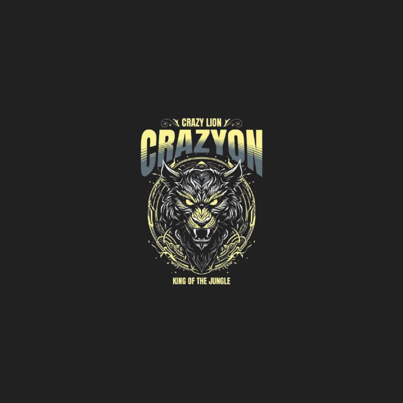 Fierce Tiger Tribal Art with "Crazyon" Typography Design Bucket Hat