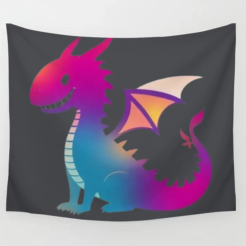 Colorful Cartoon Dragon Tapestry