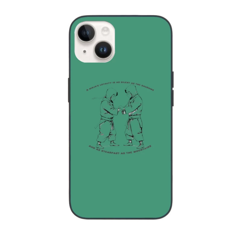 Ninja Brotherhood Loyalty Illustration in Traditional Style iPhone Case