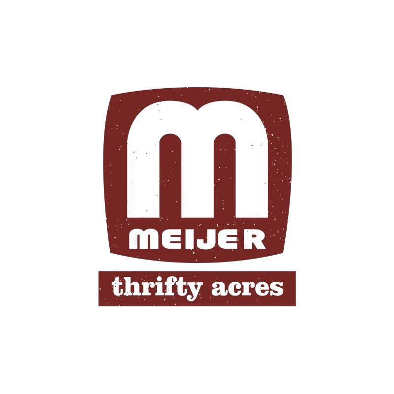 Vintage Meijer Thrifty Acres Retail Logo in Maroon Tapestry