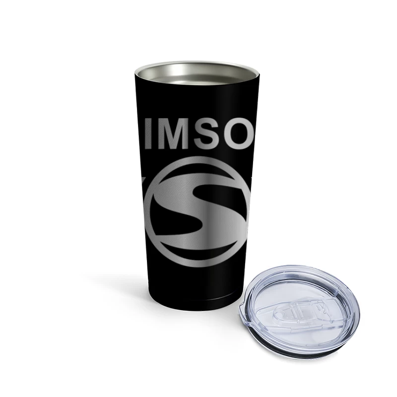 Simson Vintage Motorcycle Brand Logo with Silver Wings Travel Mug