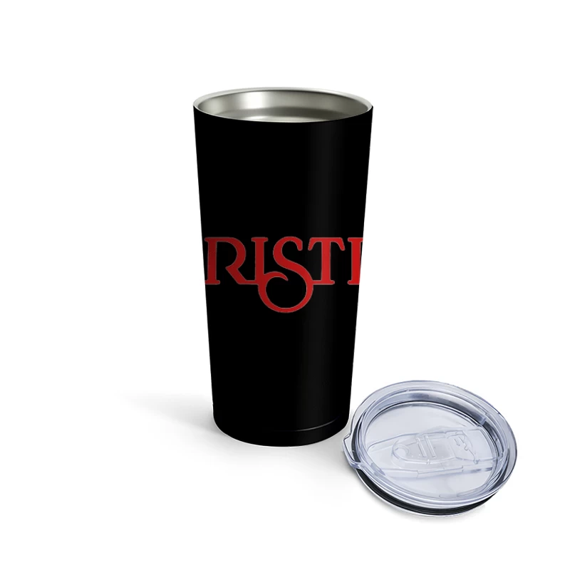 Christine (1983) Classic Horror Movie Logo in Red Typography Travel Mug