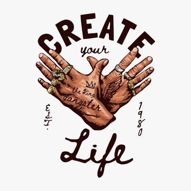 Gestalte dein Leben mit Tattoos und Ringen Herren Langarm T-Shirt