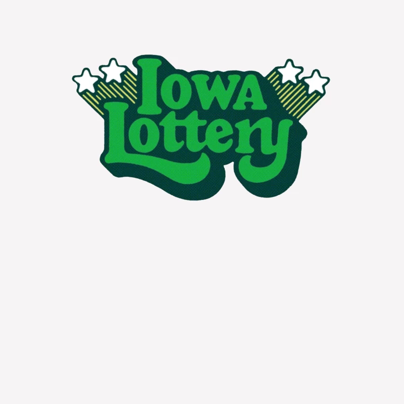 Vintage-Style Iowa Lottery Green Logo with Stars Female T-Shirt