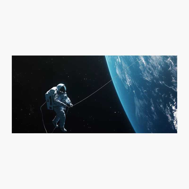 Astronaut's Tethered Spacewalk Above Earth Coffee Mug