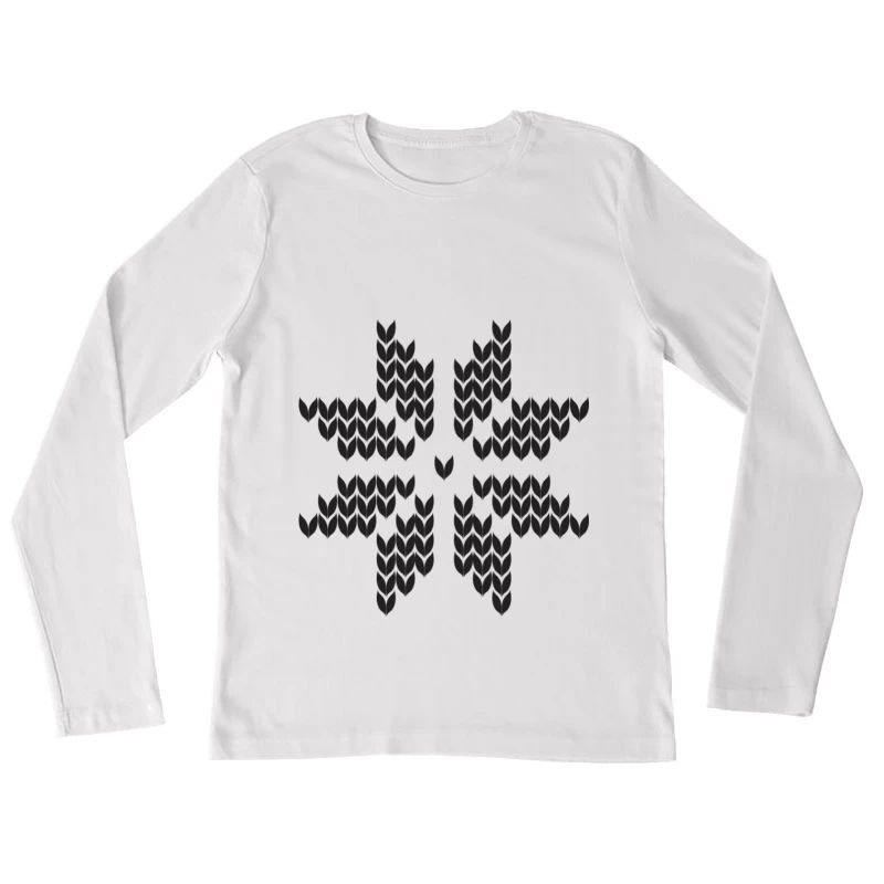 Motif Symétrique en Chevrons Femme Manches Longues T-Shirt