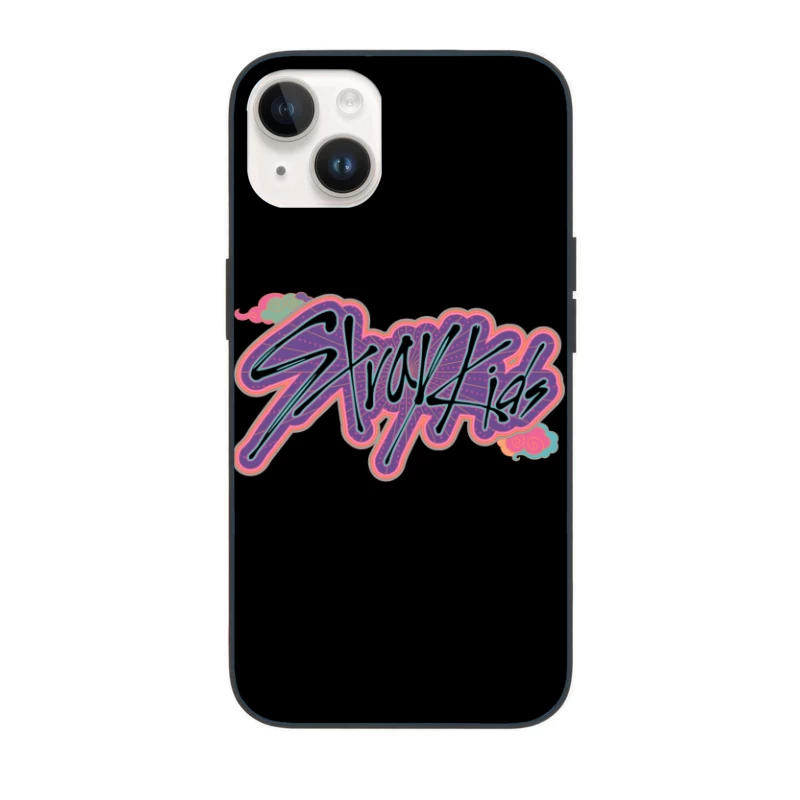 Retro Neon Graffiti Typography Art iPhone Case