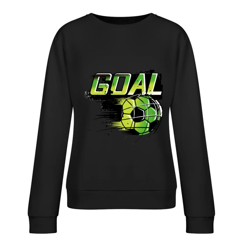Dynamischer Goal-Schriftzug mit Fußball Damen Pullover Sweatshirt