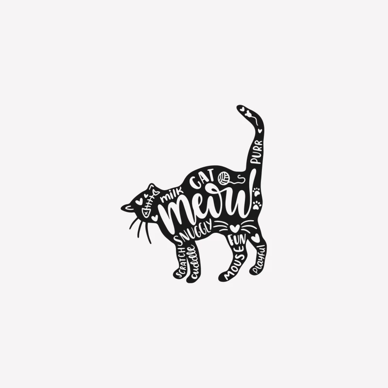 Illustration artistique de chat avec texte Femme T-Shirt