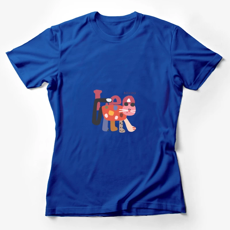 Bunte abstrakte Tierkunst Damen T-Shirt