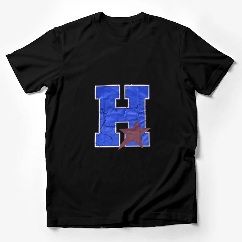 Lettre H bleue avec étoile rouge Homme T-Shirt