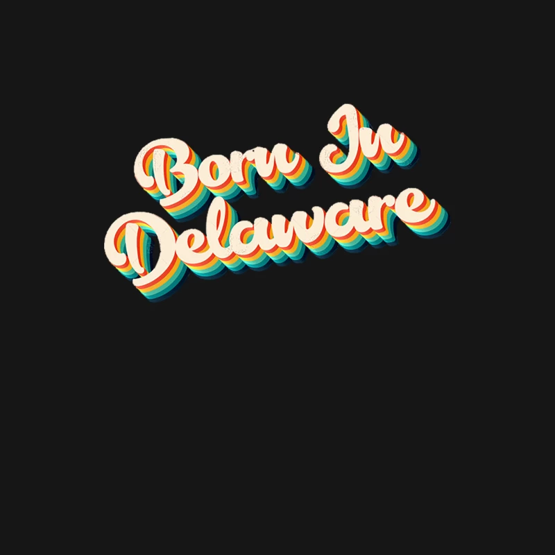Born In Delaware - 80_s Retro Style Typographic Design Male Long Sleeve T-Shirt