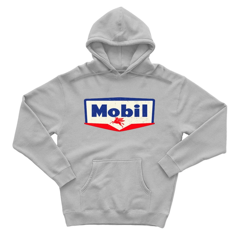 Vintage Mobil Oil Company Logo with Red Pegasus Male Pullover Hoodie