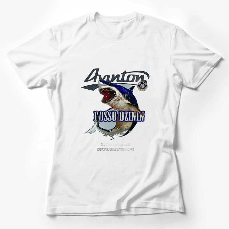Shark-Angriff Grafik Damen T-Shirt