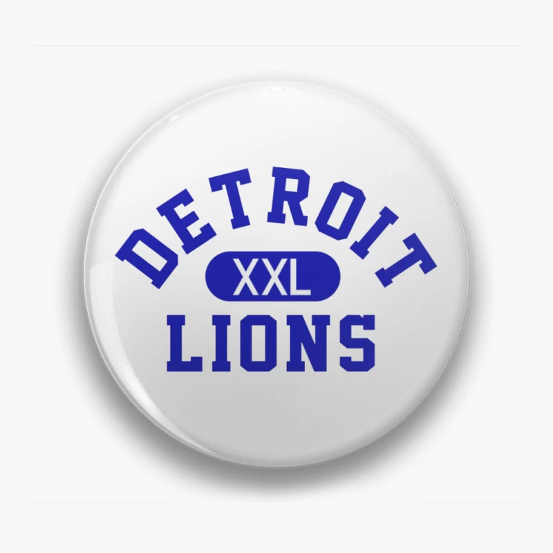 Detroit Lions XXL Sports Team Logo in Blue Typography Pin