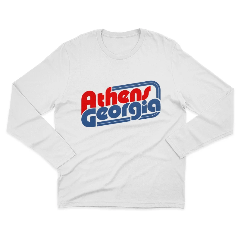 Retro Typography Design for Athens, Georgia Male Long Sleeve T-Shirt