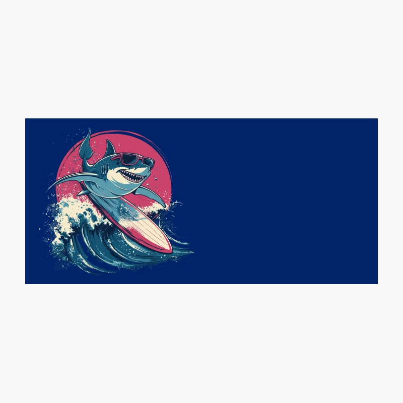 Cool Surfing Shark Riding Ocean Wave Coffee Mug