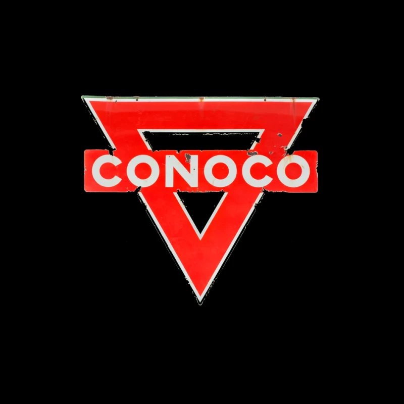 Vintage Conoco Gas Station Triangle Logo Sign Pin