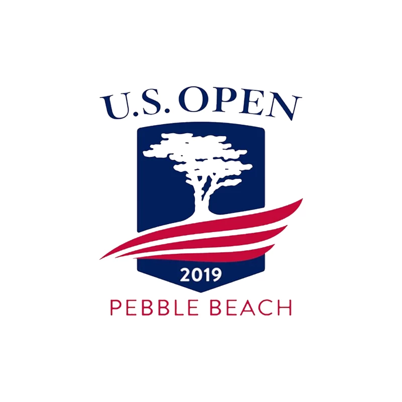 2019 US Open Golf Championship at Pebble Beach Logo Throw Pillow