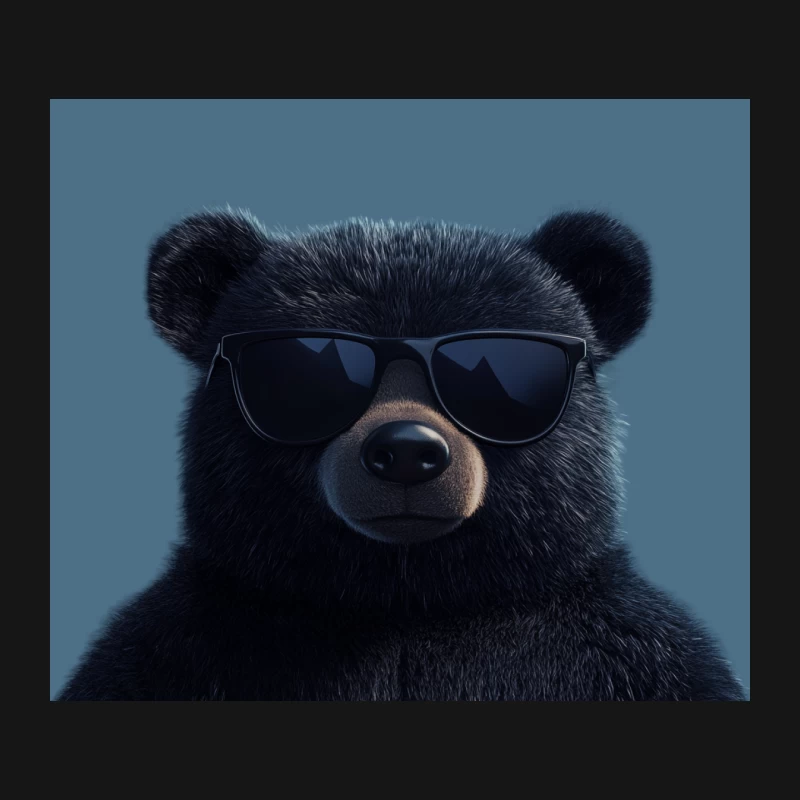 Cool Black Bear Wearing Sunglasses Mouse Pad