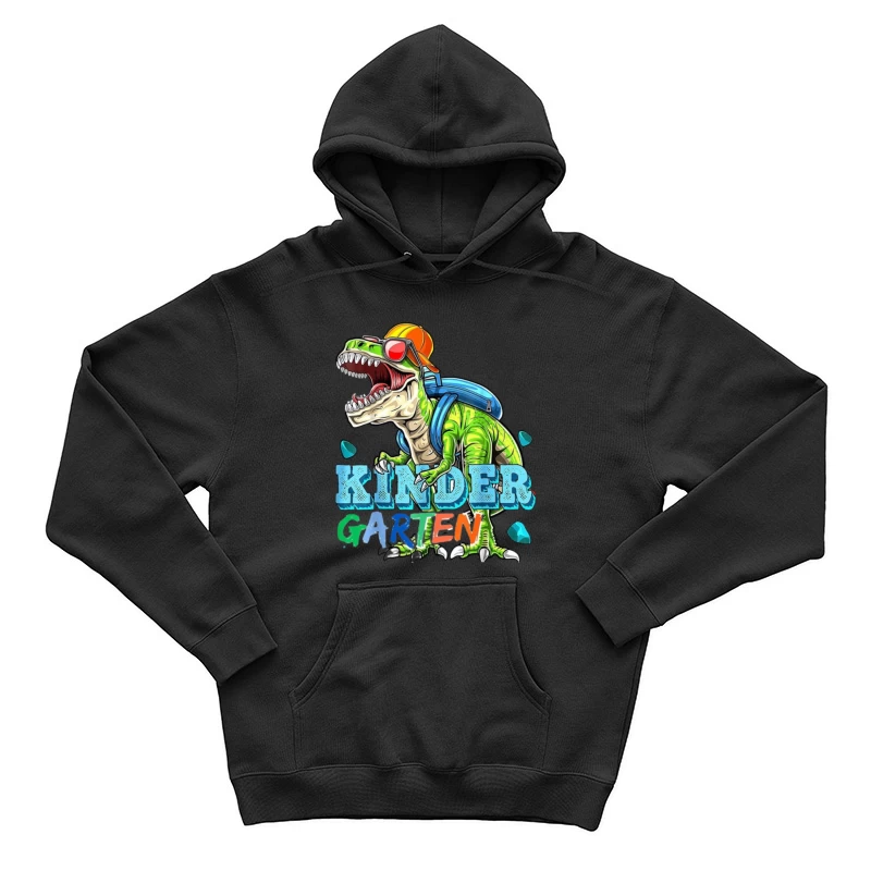 Dinosaurier mit Rucksack im Kindergarten Herren Pullover Hoodie