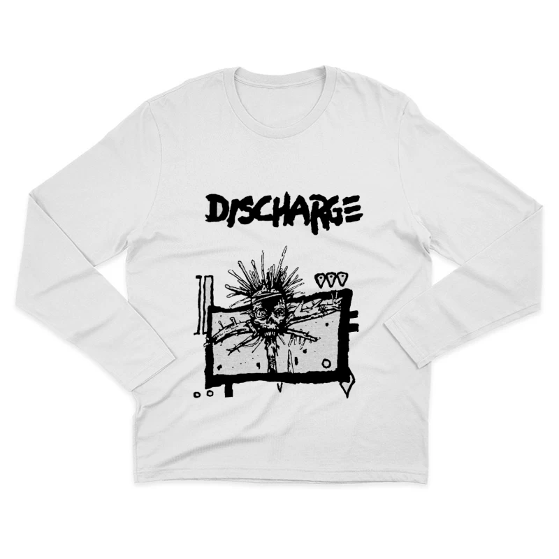 Discharge Punk Band Skull Logo Artwork Male Long Sleeve T-Shirt