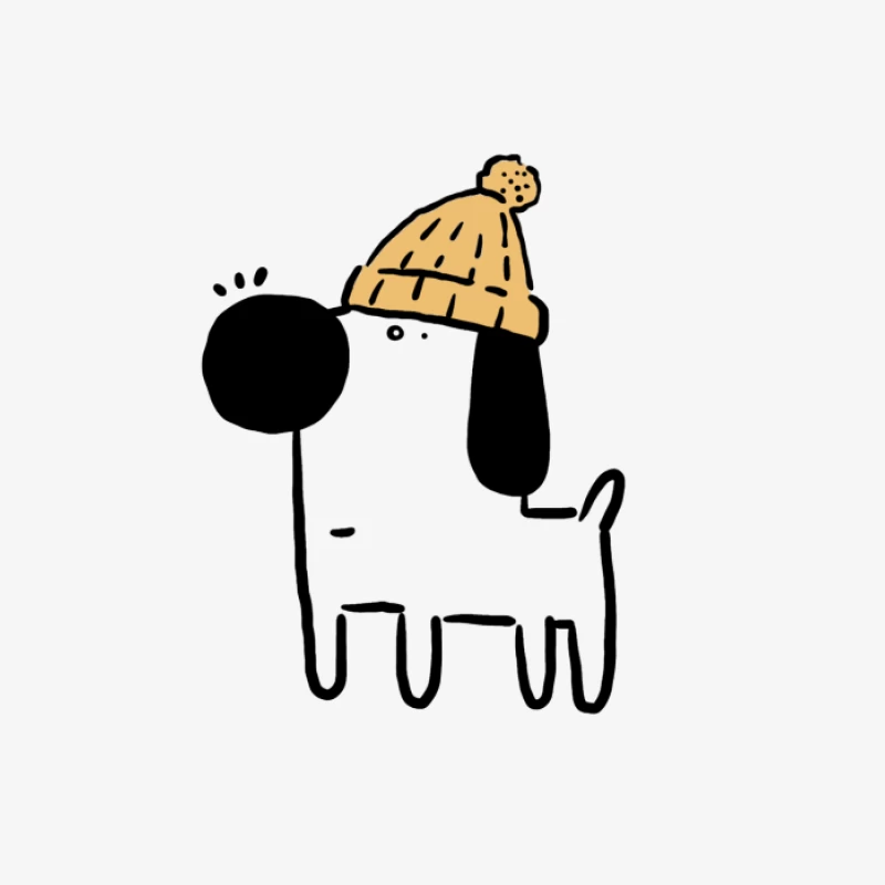 Hund mit Mütze Illustration Herren Pullover Sweatshirt