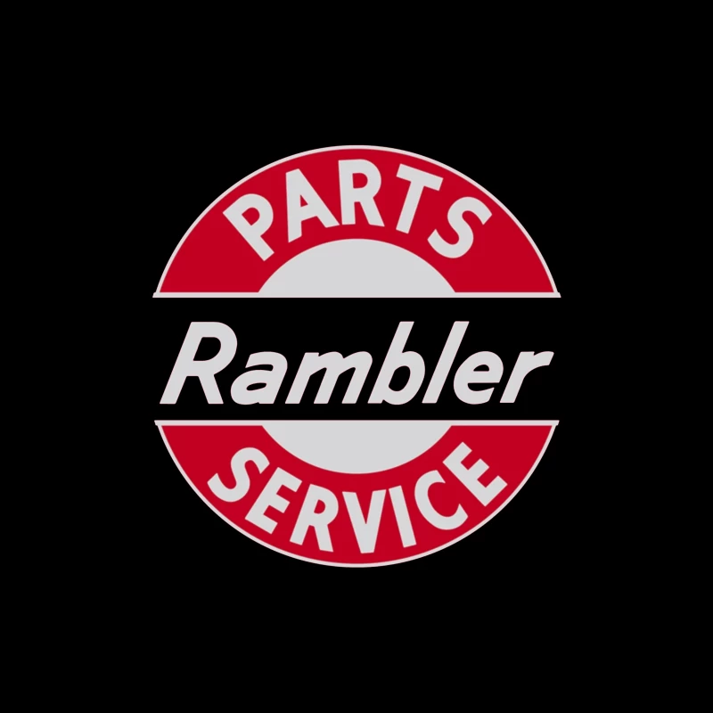 Vintage Rambler Parts & Service Logo Design Throw Pillow