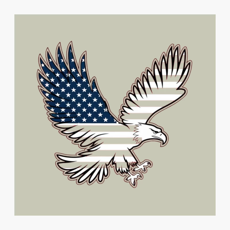 Patriotic American Eagle Flag Symbol Illustration Pin
