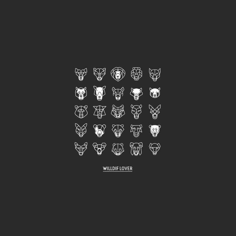 Geometric Wildlife Sketch Collection: Minimalist Animal Portraits Baseball Cap