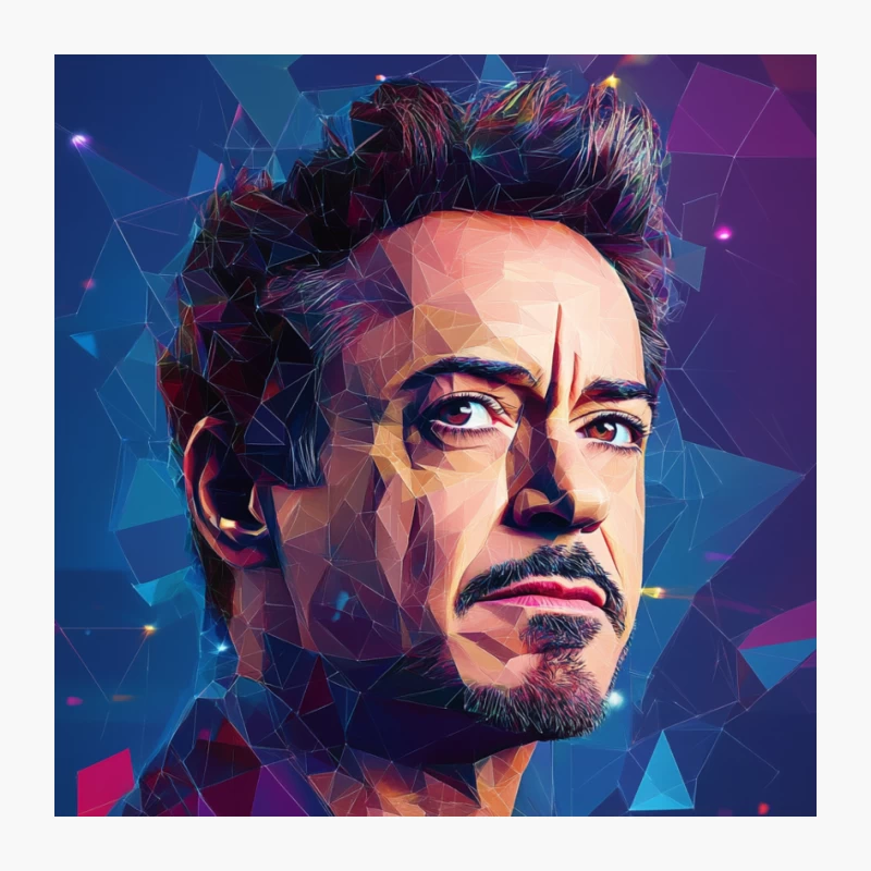 Geometric Portrait: Colorful Modern Pop Culture Illustration Pin