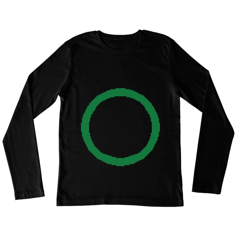 Cercle vert pixelisé Femme Manches Longues T-Shirt