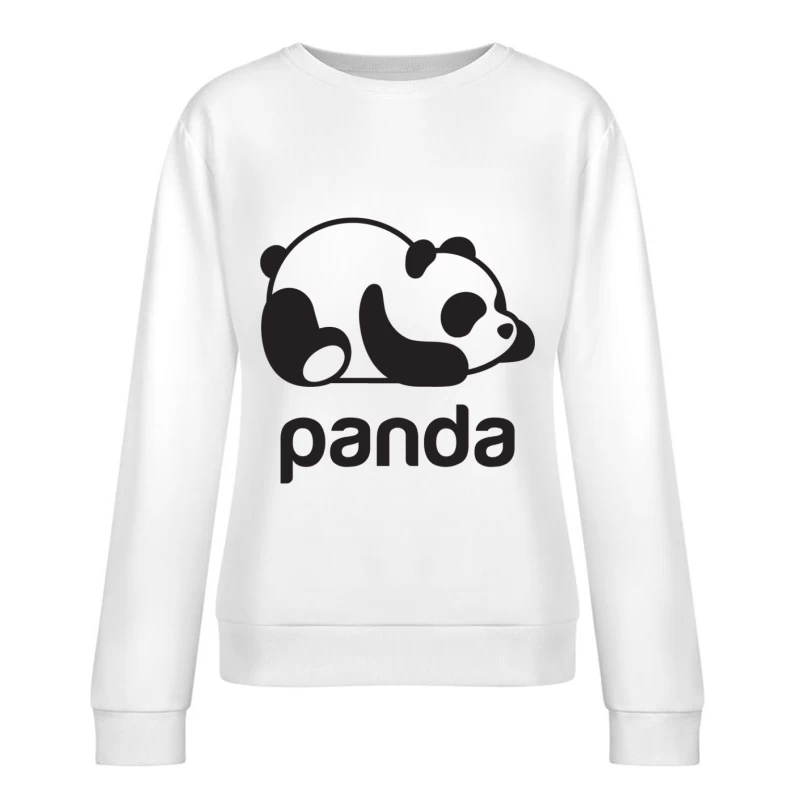 Schlafender Panda Logo Damen Pullover Sweatshirt