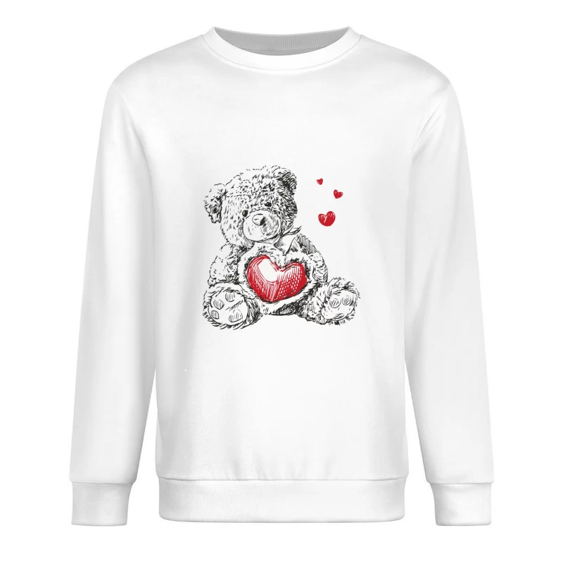 Süßer Teddybär mit Herz Herren Pullover Sweatshirt