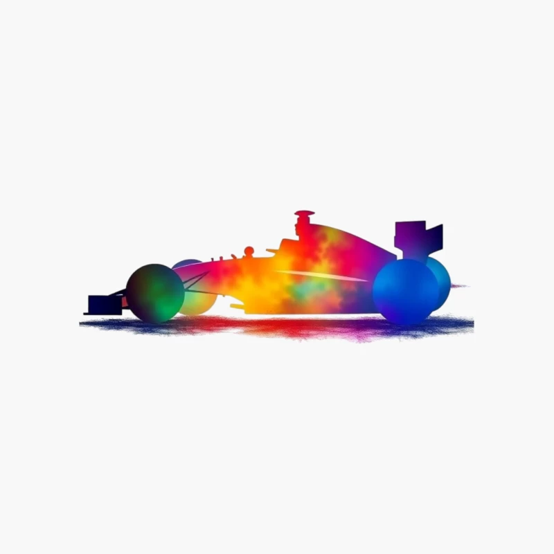 Colorful Abstract Race Car Silhouette Cotton Tote Bag