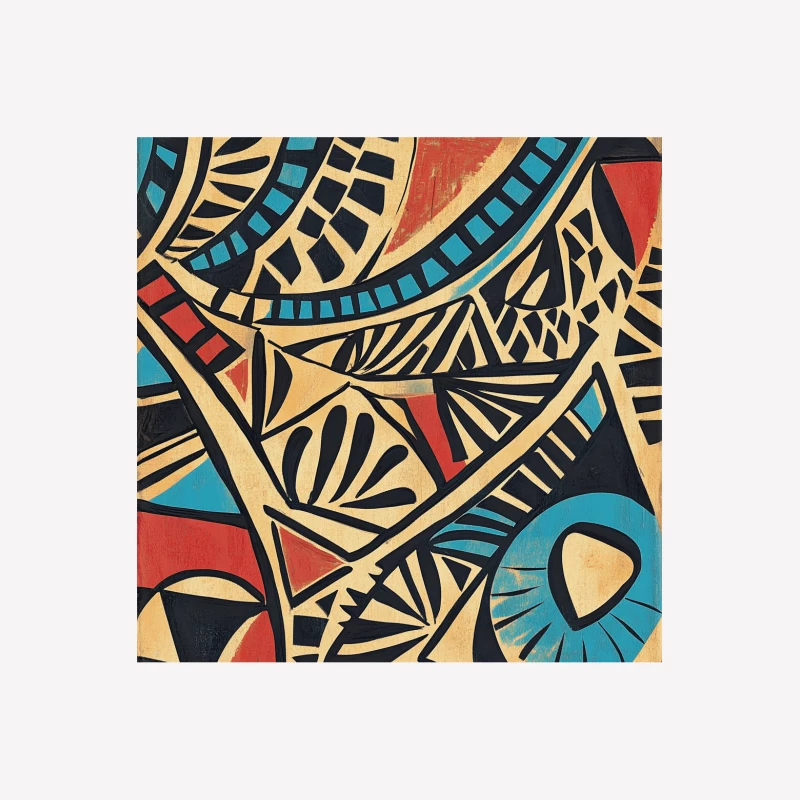 Bold Geometric Tribal Abstract Art Composition Female T-Shirt