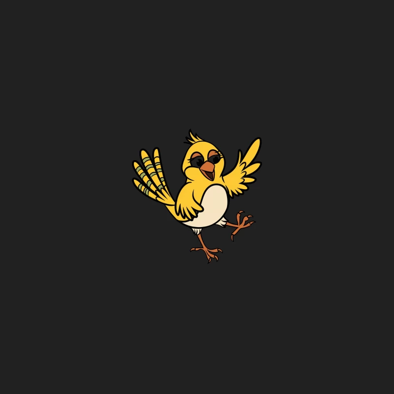 Cheerful Yellow Cartoon Bird Character Bucket Hat