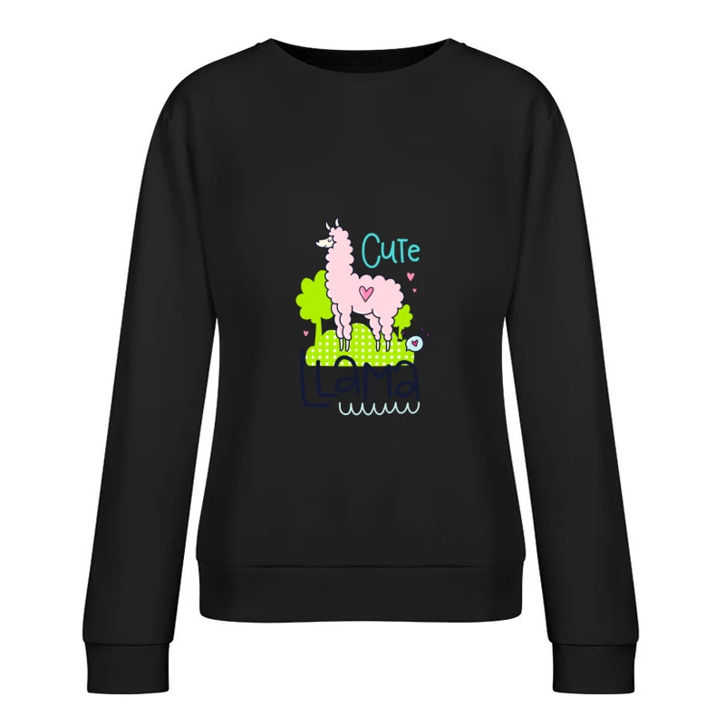 Lama mignon avec cœur Femme Sweat-shirt à enfiler