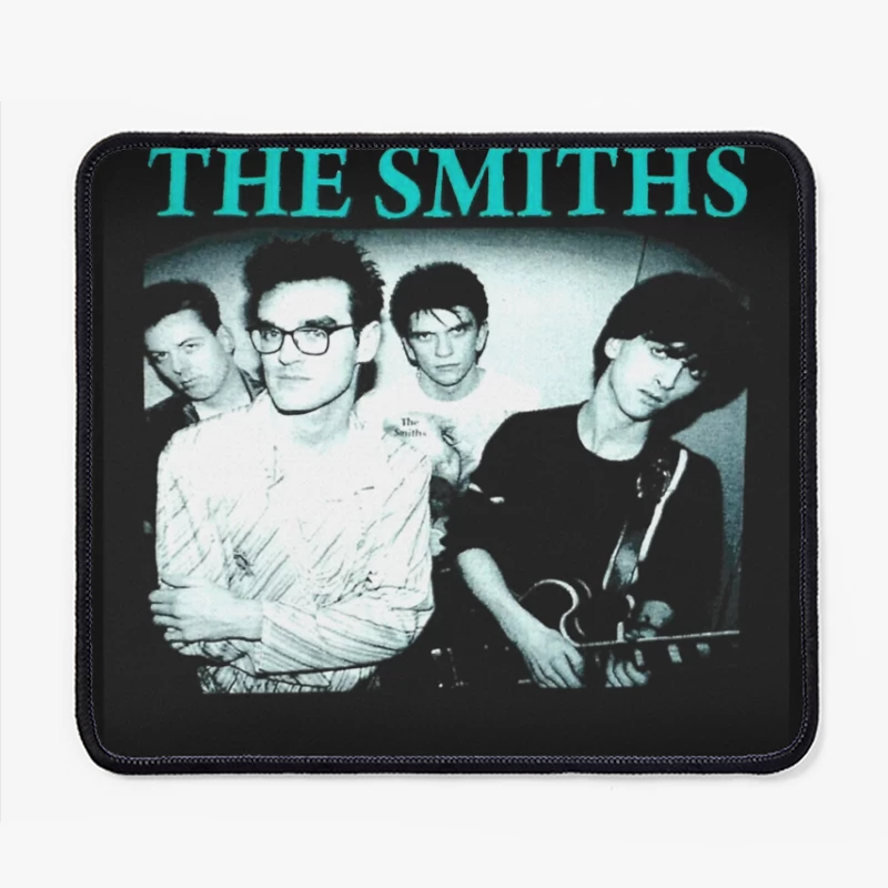 Iconic Black and White Portrait of The Smiths Alternative Rock Band Mouse Pad