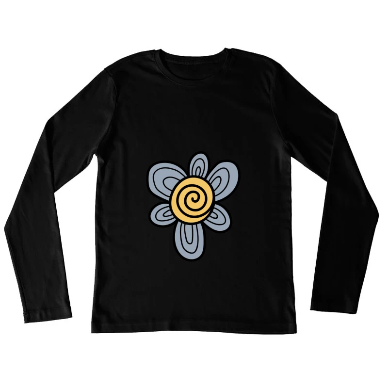 Fleur abstraite avec centre en spirale Femme Manches Longues T-Shirt