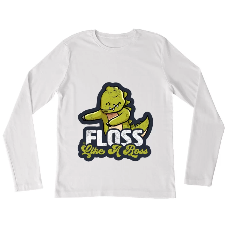 Dinosaurier tanzt den Floss Damen Langarm T-Shirt